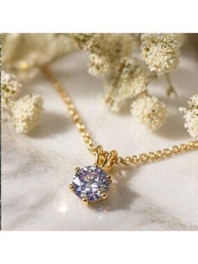 Vintage Necklace Made with Swarovski Crystal Tanzanite Gold Tone 1990s Gift Box